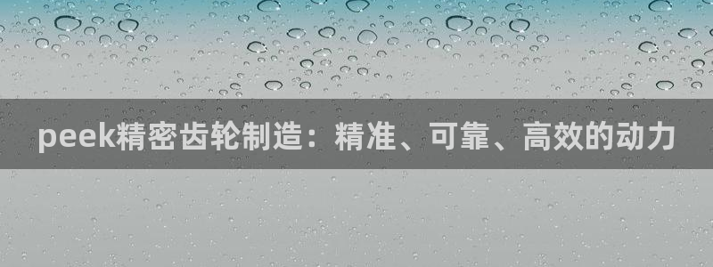 彩神xapp官方网站：peek精密齿轮制造：精准、可靠、高效的动力