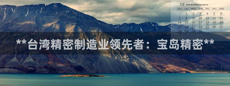 彩神VII购彩中心：**台湾精密制造业领先者：宝岛精密**