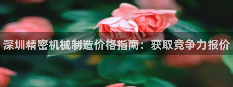 彩神客服电话：深圳精密机械制造价格指南：获取竞争力报价
