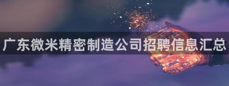 彩神V集团公司：广东微米精密制造公司招聘信息汇总