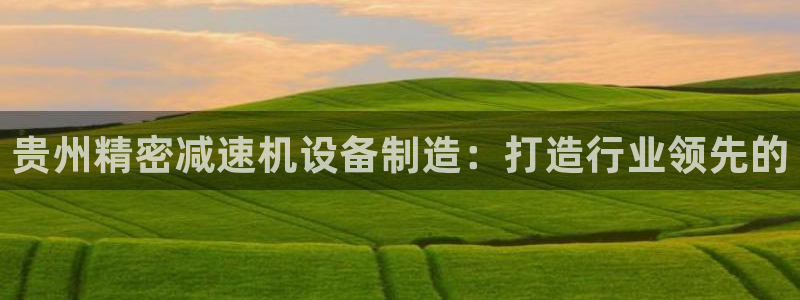 彩神8官网合法吗：贵州精密减速机设备制造：打造行业领先的