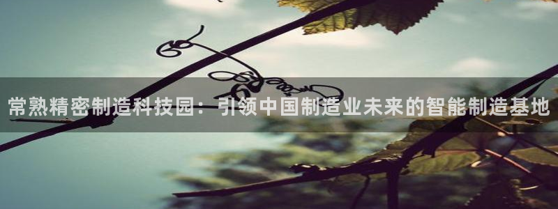 彩神争霸官方下载2017：常熟精密制造科技园：引领中国制造业未来的智能制造基地