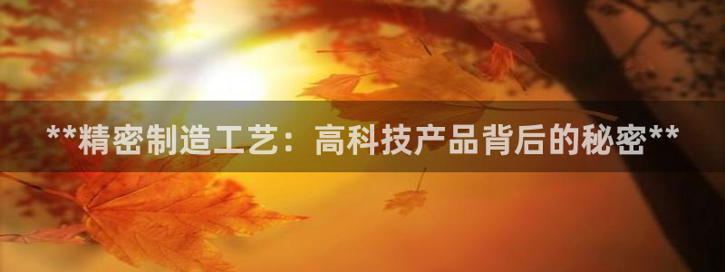 彩神v8手机客户端下载：**精密制造工艺：高科技产品背后的秘密**